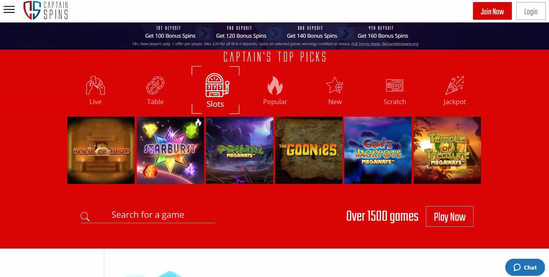 Captain Spins Casino slots