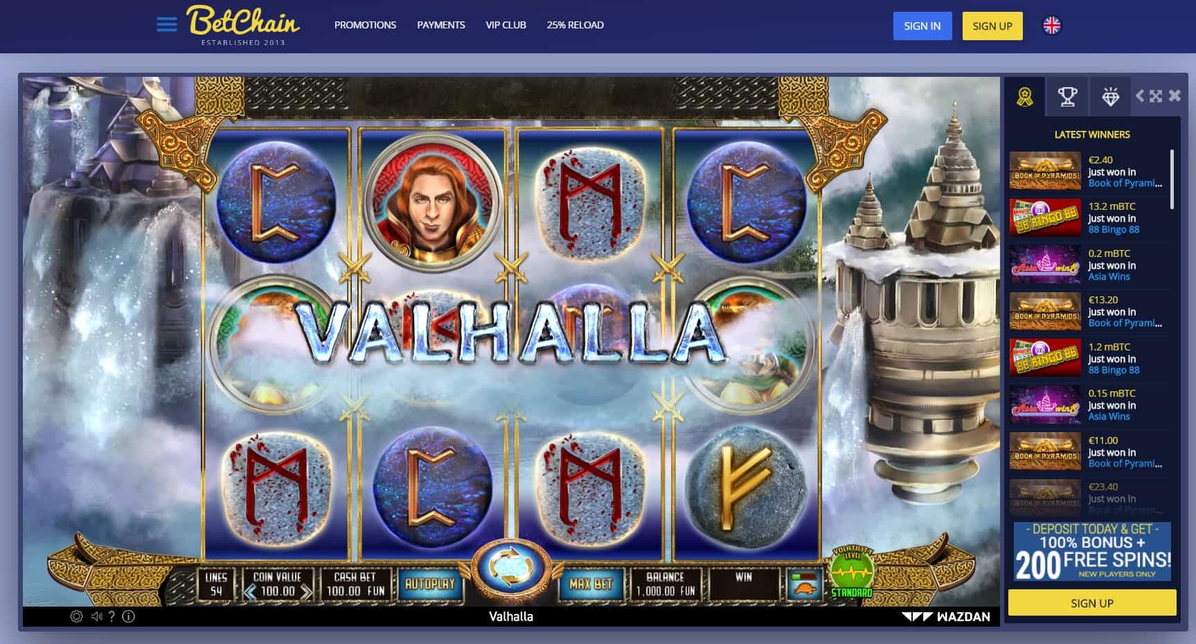 Bet chain casino slot game