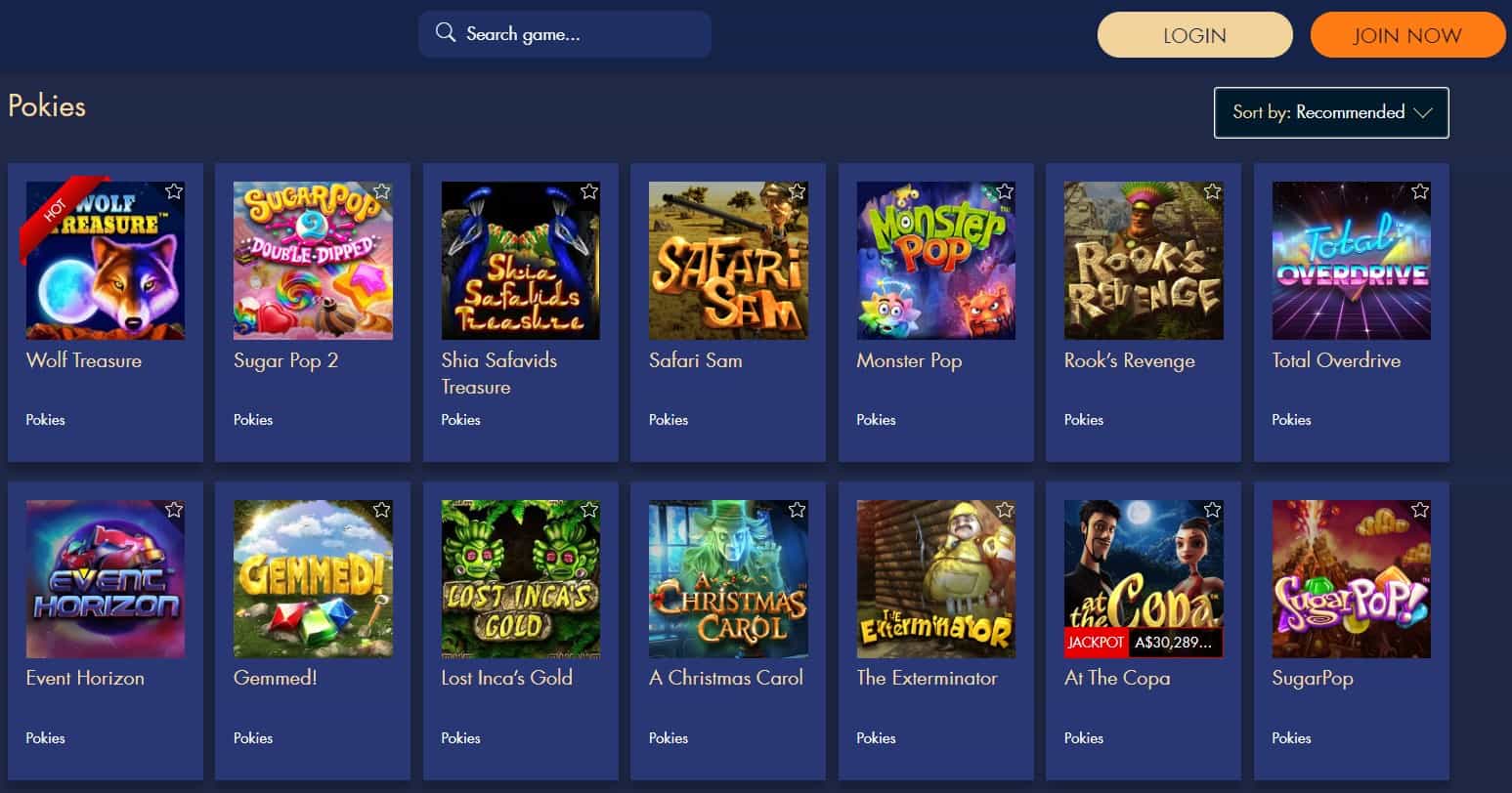 bondibet casino games