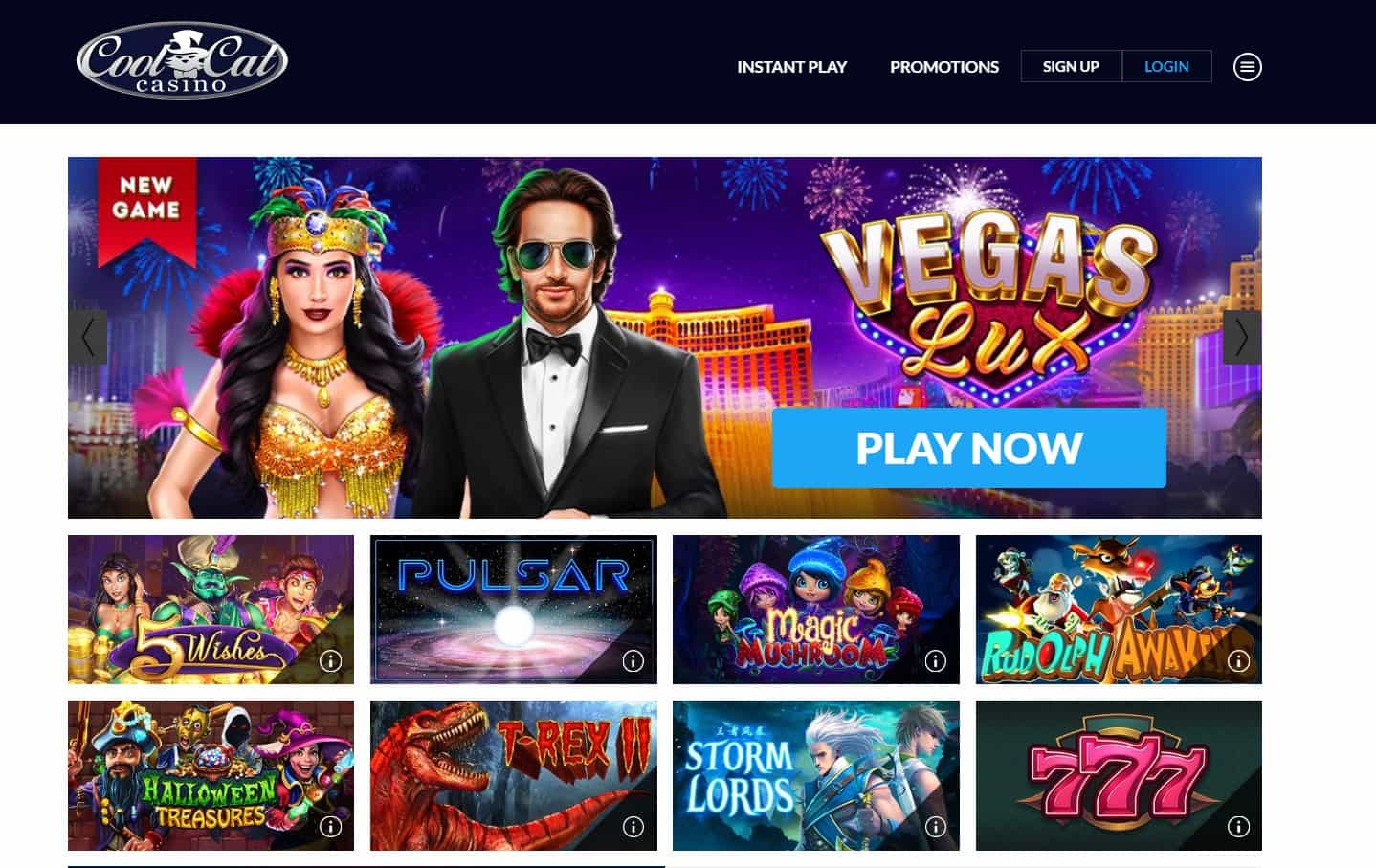 cool cat casino homepage