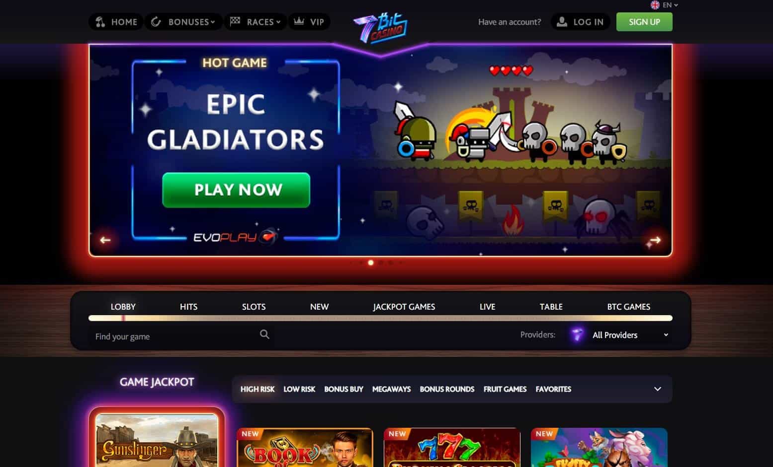 7bit Casino homepage