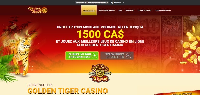 Golden Tiger Casino Homepage