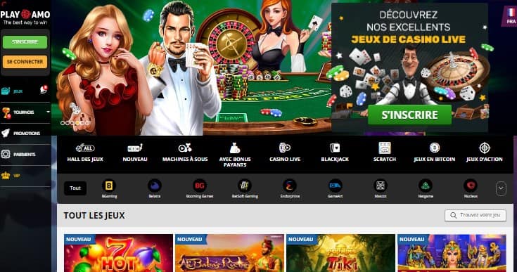PlayAmo Casino Homepage