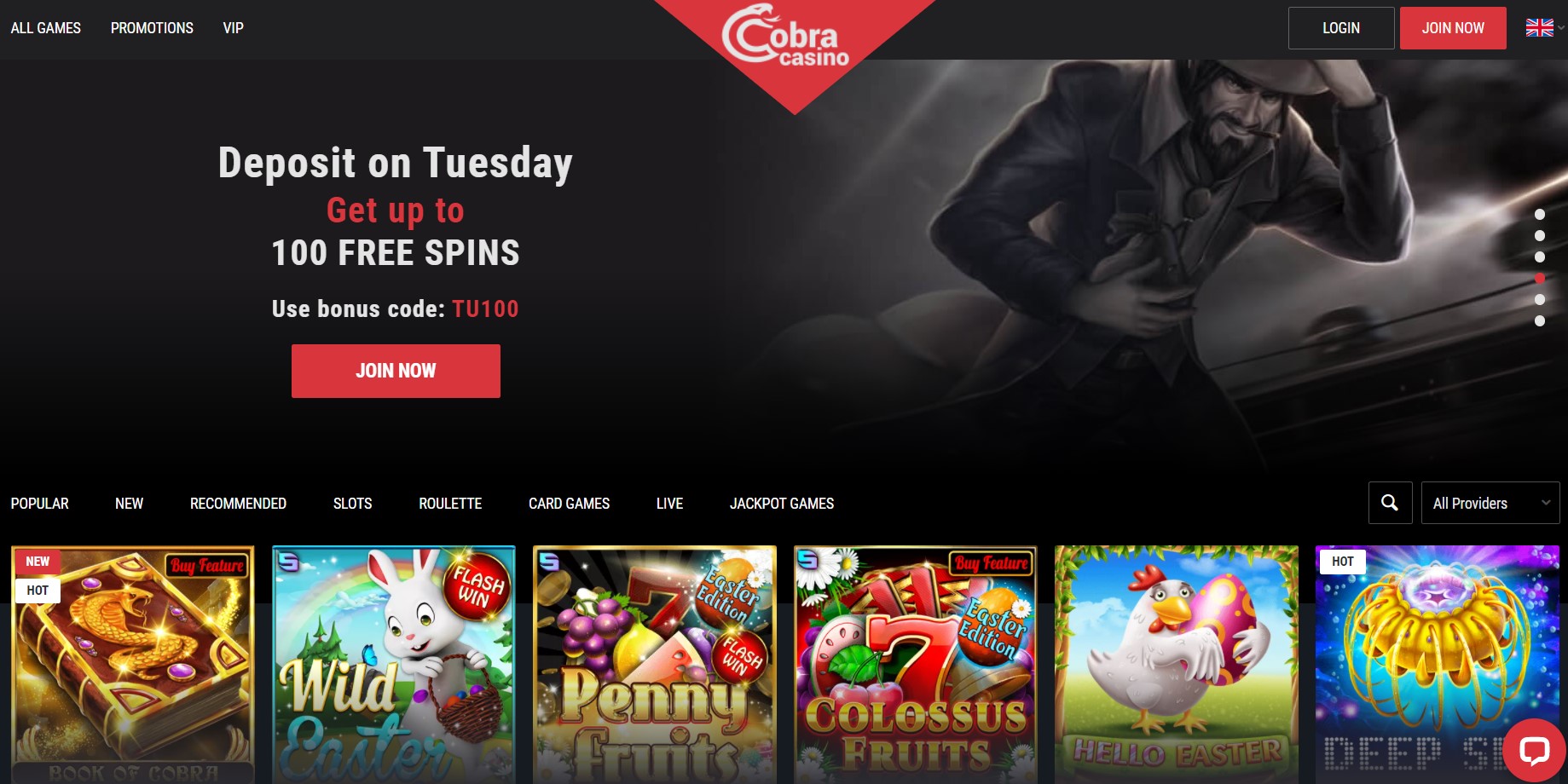 Cobra casino home page