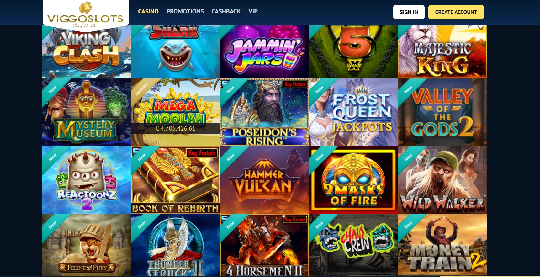 Viggoslots casino games