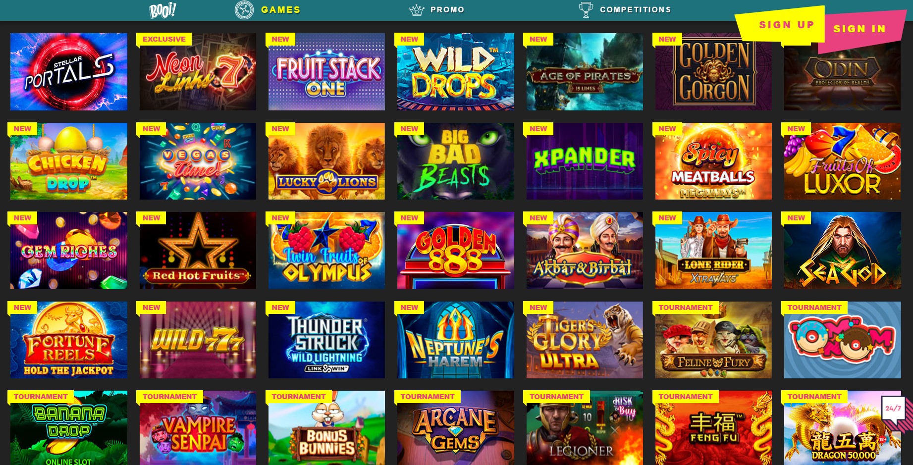 booi casino games list