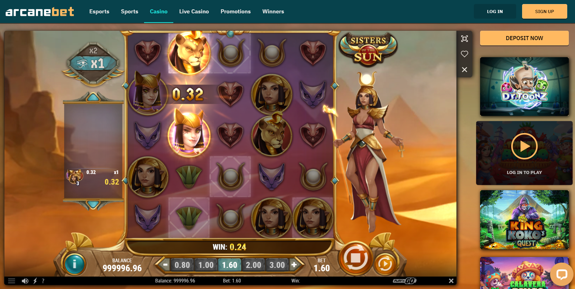 Arcanebet casino slot