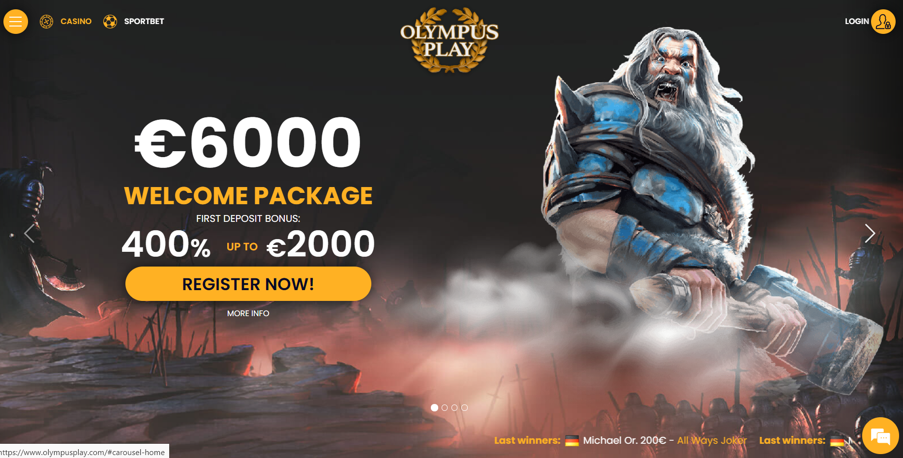 olympus play casino homepage