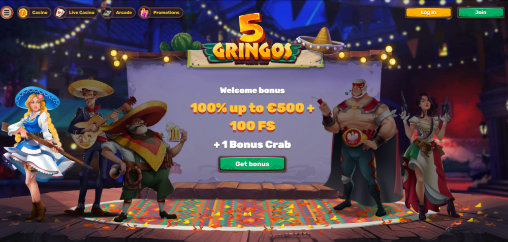 5Gringos casino online homepage